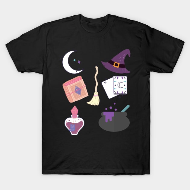 in the world full of princesses be a witch sticker pack T-Shirt by kickstart